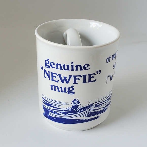 Genuine "Newfie" Mug Cup Funny Gag Gift Handle Inside Silly Newfoundland Vtg Mug - Picture 1 of 10